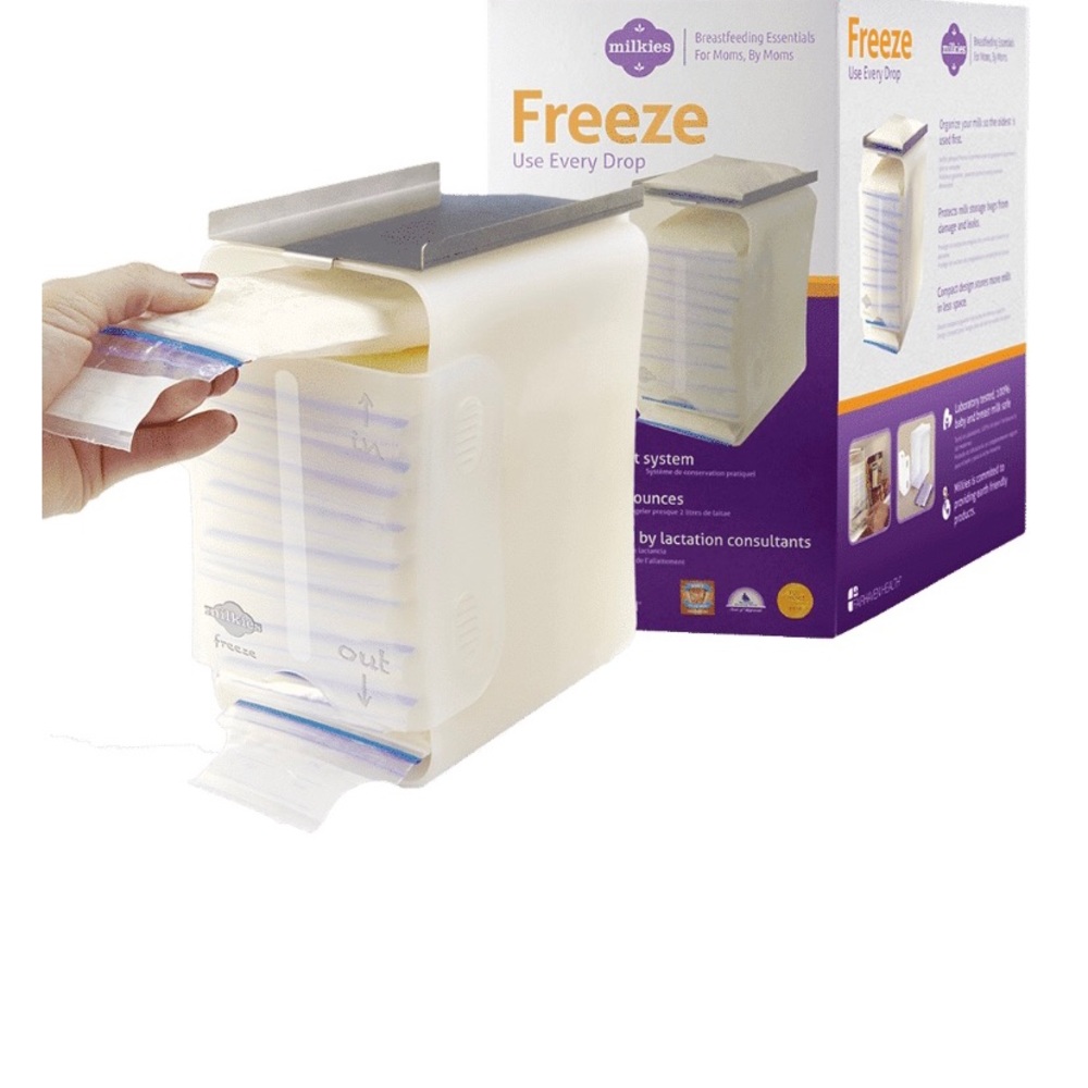 Breast milk storage and organizer for freezer